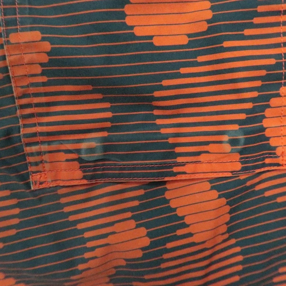 Psycho‎ Bunny Swim Trunks Mens Small Orange Gray Camo Lined Shorts